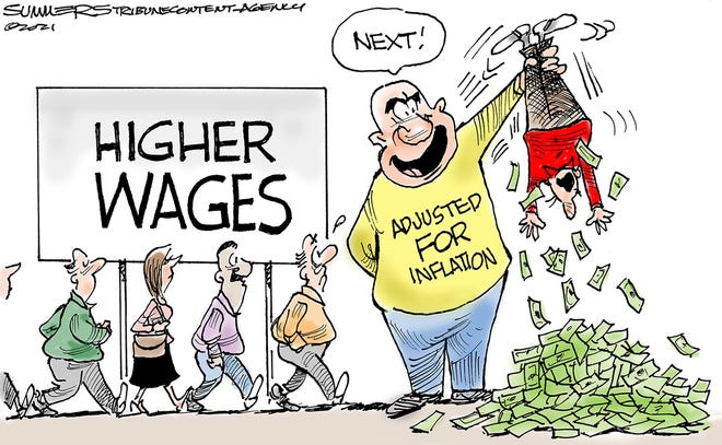 Editorial cartoon, Dec. 19, 2021: Inflation