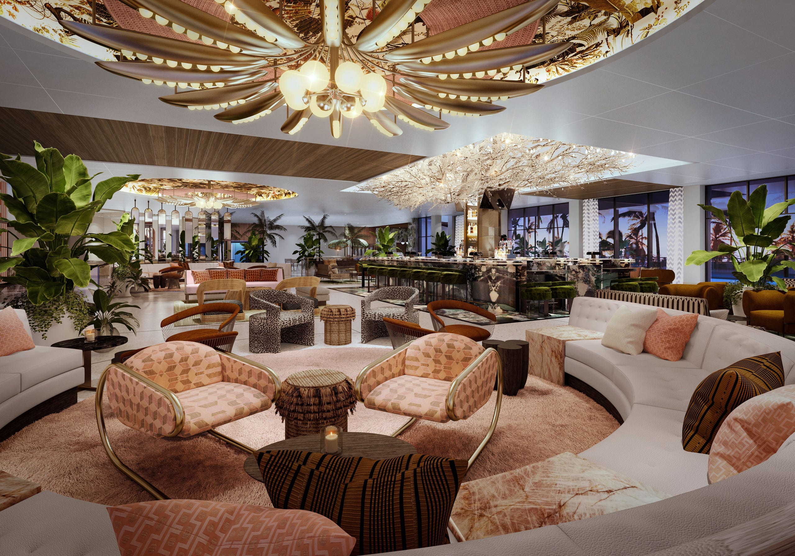 Newly renovated lobby of the PGA National Resort & Spa in Palm Beach Gardens