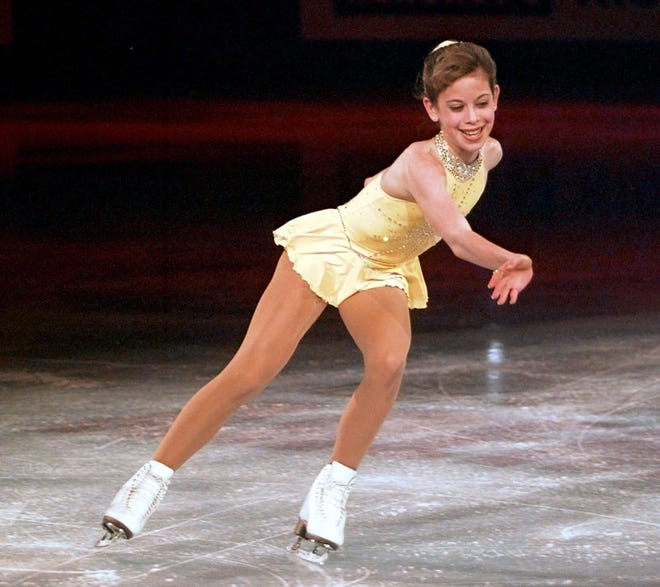 A 1997 picture of then 14-year-old Tara Lipinski skating the night after she beat out Michelle Kwan and others at the Nashville Arena for the ladies U.S. Figure Skating Championship title