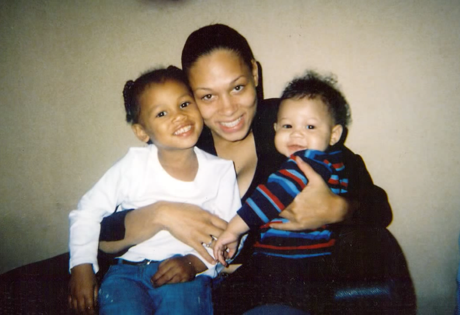 Undated photo of Jo'Anna Bird with her children Nana and Leo.