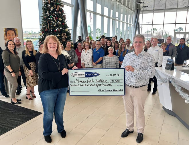 The employees at Allen Turner Hyundai donated another $72,500 to Manna FoodBanks in Escambia and Santa Rosa Counties. This and previous donations has provided over 200,000 meals for area residents.