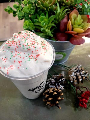 A sugar cookie meal replacement shake is shown at Swedesboro Nutrition in Swedesboro.