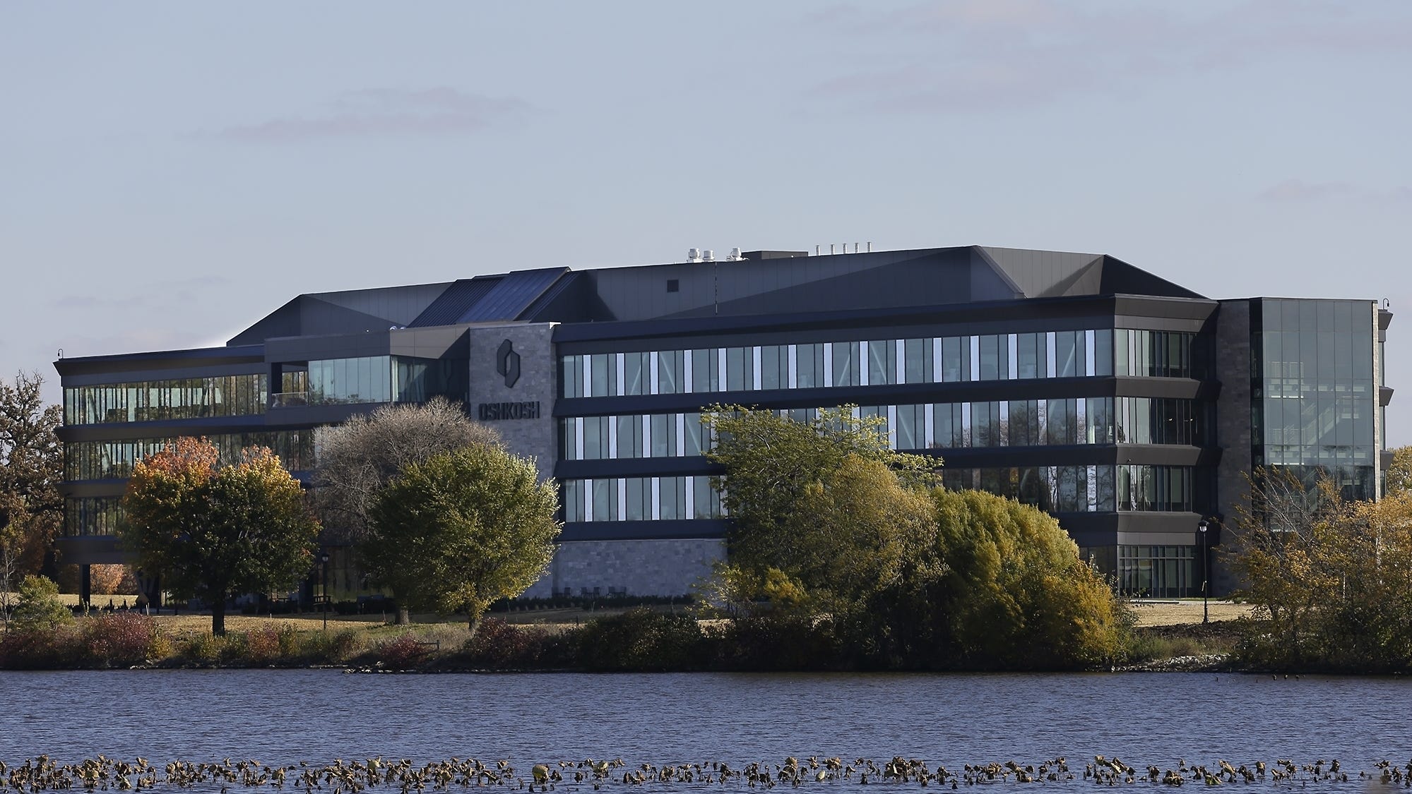 The Oshkosh Corp. headquarters are seen in April 2021. The company's contract with USPS was one of the Northwestern's top-read business stories of 2021.