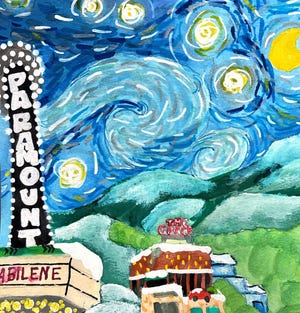 "Van Gogh Meets Downtown Abilene" by Mann Middle School eighth-grader Gracie Chavez.