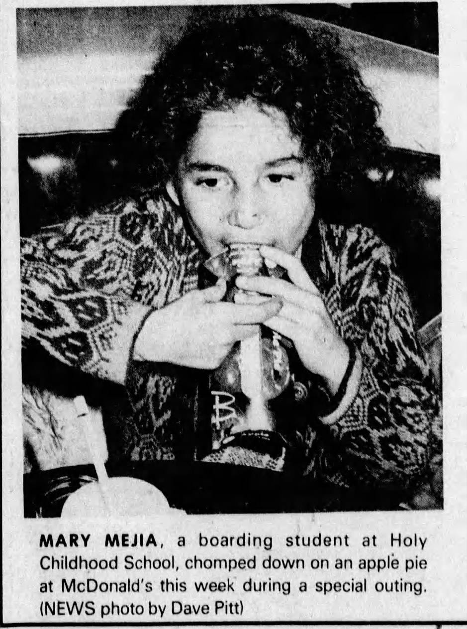 Mary Lee - then Mary Meija - pictured Nov. 18, 1977 during her time at Holy Childhood of Jesus. It operated as a Native American boarding school for nearly 100 years.