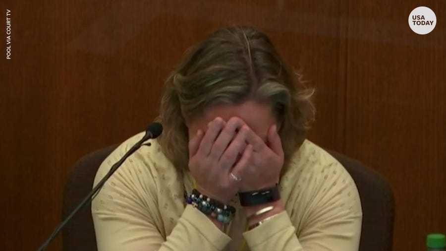 Kim Potter breaks down crying while recounting moment she shot Daunte Wright
