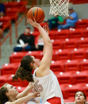 Glen Rose sophomore center Aimee Flippen scored 22 points and grabbed a school-record 17 rebounds in the win over Granbury on Friday night.
