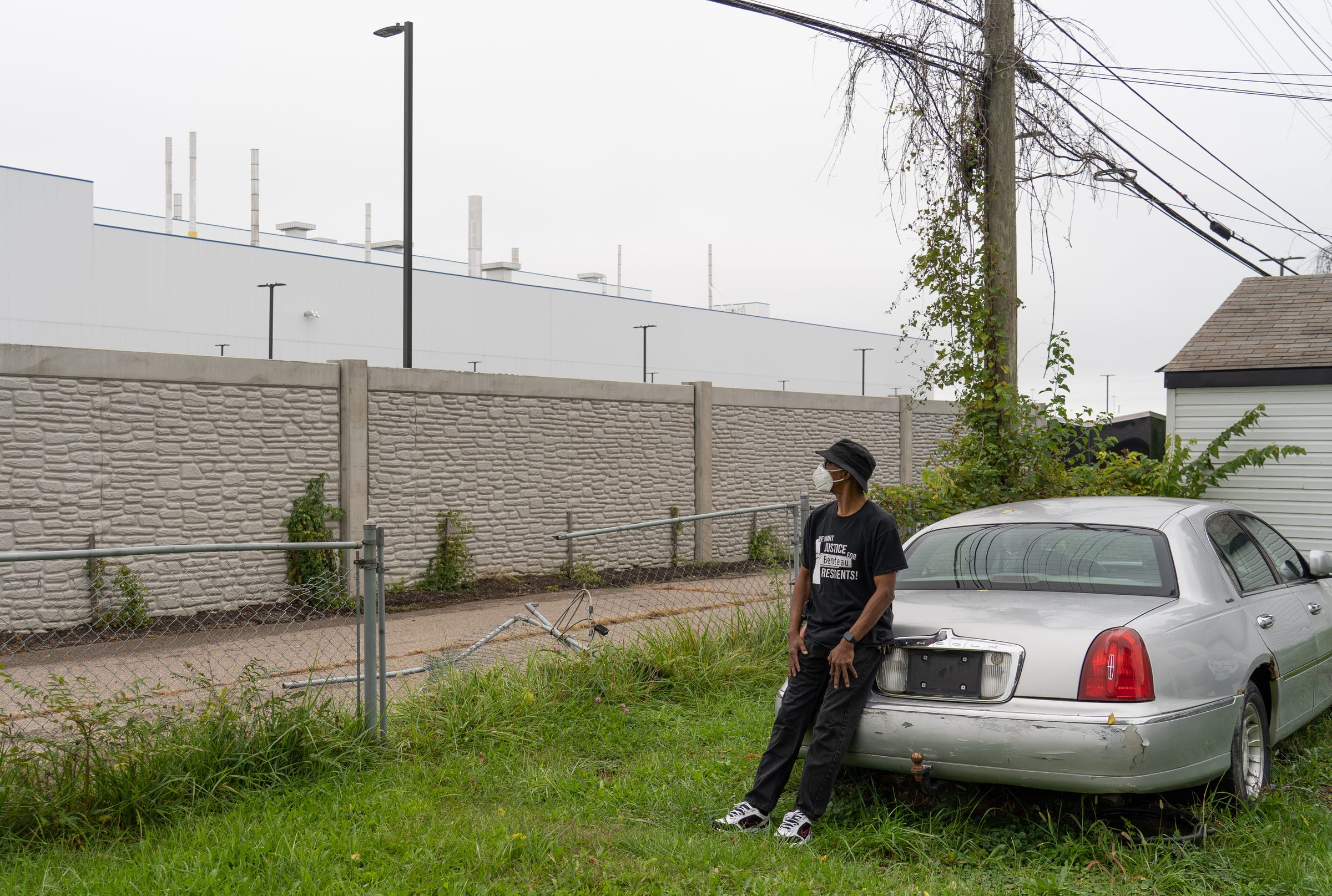 Shobe stands in his yard, next to Stellantis' Mack Assembly Plant. "The only thing I've been asking for is to make it the best you can for us at the very least. This is unacceptable what's going on to the people over here. It wouldn't be done anywhere else," said Shobe, a vocal opponent of the plant and its impacts on his neighborhood.