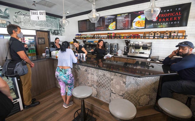 The coffee bar at the Tropical Bakery in Palm Springs Wednesday, Oct. 13, 2021. The family-owned bakery has operated at Forest Hill and Kirk for nearly 33 years.