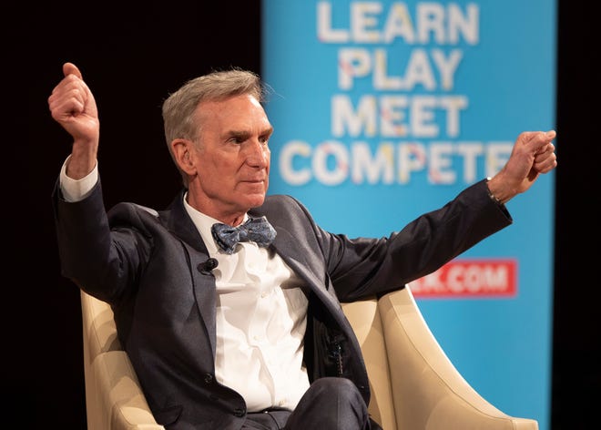 Seen in 2019 at the University of Notre Dame as part of IDEA Week, scientist and television personality Bill Nye will appear Feb. 8 at Lake Michigan College's Mendel Center as part of the Economic Club of Southwestern Michigan's speaker series.