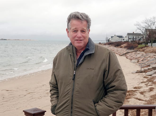 Andrew Gottlieb, executive director of the Association to Preserve Cape Cod, at Millway Beach in Barnstable Village. In 2022, he hopes Cape towns look to the massive federal infrastructure bill to help improve the region's water quality.