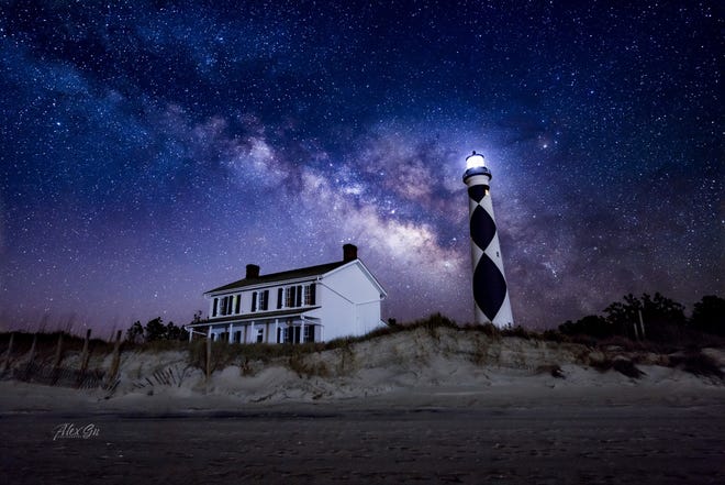 A view of the Milky Way over the Cape Lookout Lighthouse. The Cape Lookout National Seashore was recently certified as a International Dark Sky Park.