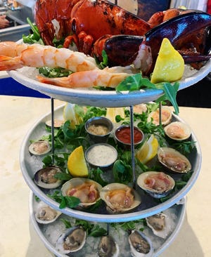 The “Chef’s Colossal” from Rooney's Oceanfront Restaurant in Long Branch includes a 2-pound chilled lobster, six shrimp cocktail, six middle neck clams, six Blue Point oysters and six chef’s choice oysters.