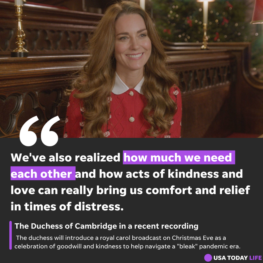 Duchess Kate of Cambridge in the first trailer for "Royal Carols: Together At Christmas," a Christmas carol service hosted by Kate at Westminster Abbey.