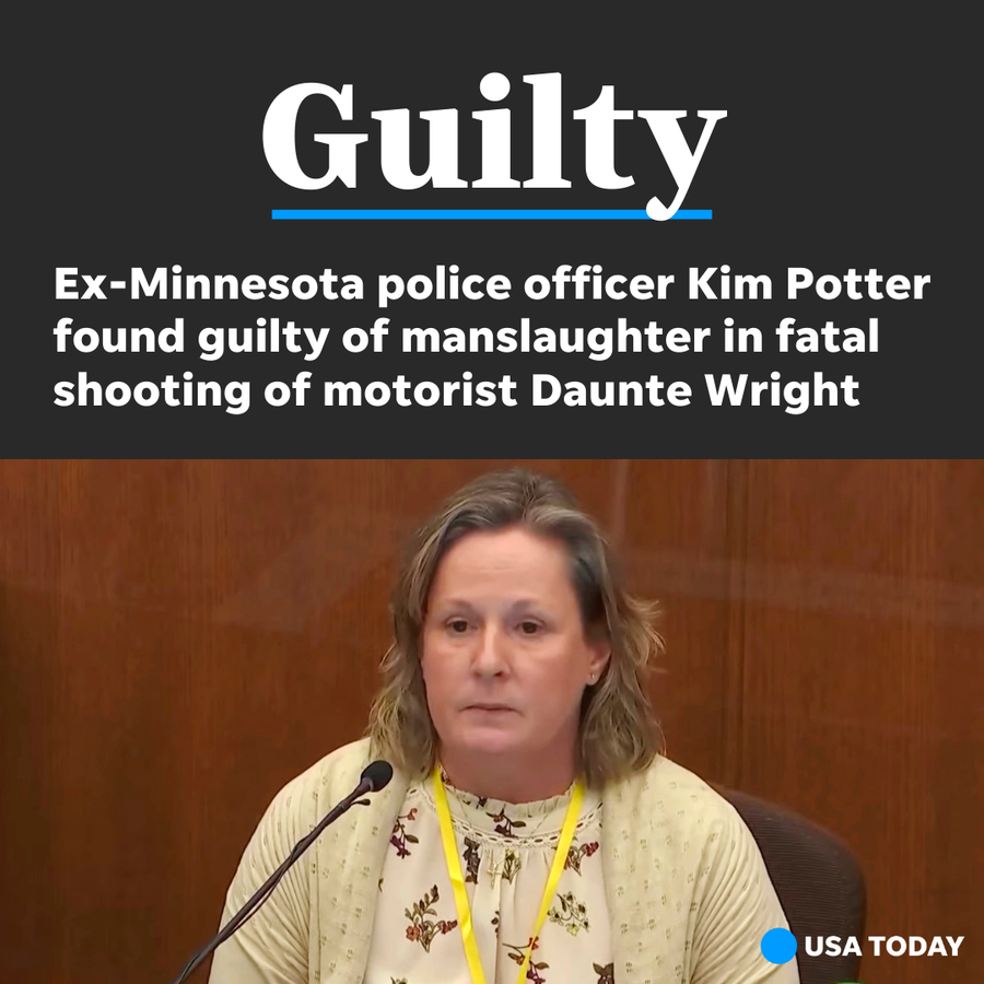 Former Minnesota police officer Kim Potter has been found guilty of first- and second-degree manslaughter in the death of Daunte Wright.