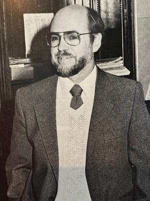 Bob Button, seen here in 1987, right before he won National Journalism Teacher of the Year. He taught at Grosse Pointe South High School and ran The Tower newspaper. He died Dec. 23, 2021.