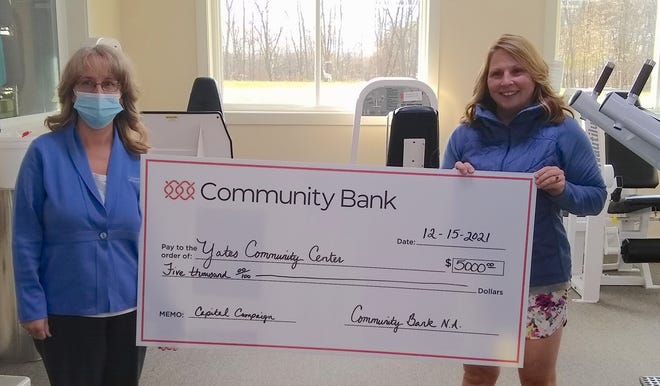 Community Bank Branch Manager Amy Taft and Yates Community Center Adult Coordinator Dawn Shipman.