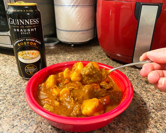 Beef stew, made with Guinness Draught stout.