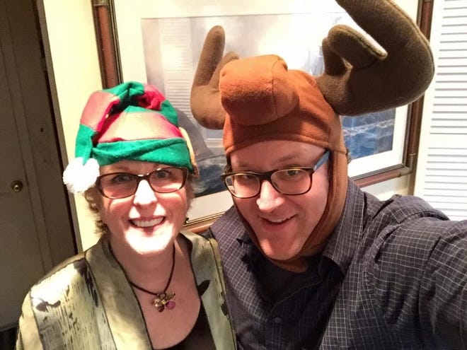 Delaware Online/The News Journal reporter Ryan Cormier (right) celebrates Christmas with his mother in 2015.