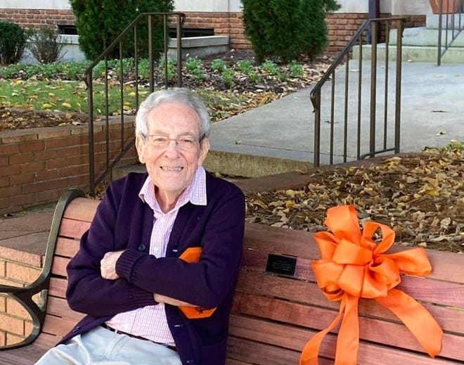 Bill Seabrook contributed to the Gaston County community for decades. He died Dec. 20, 2021 after a brief illness. Here is a family photographe of him on his bench on the Clemson University campus in front of Riggs Hall taken Oct. 31, 2021.