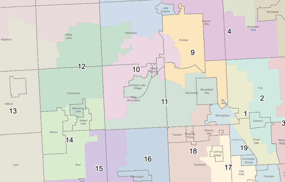 Rencana New Oakland County mengurangi jumlah distrik dari 21 menjadi 19