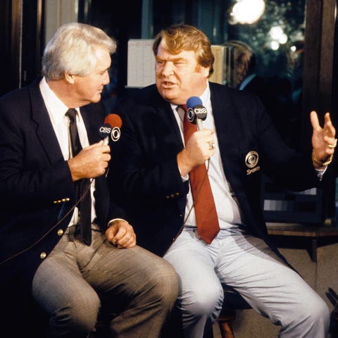 Pat Summerall (left) and John Madden during a game