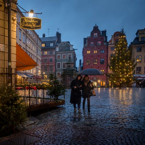 The usually busy Stortorget in Stockholm's Old Tow