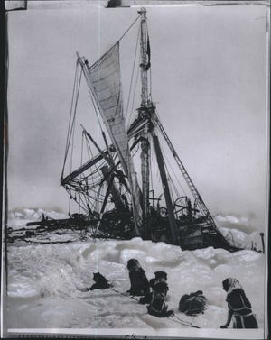 Sir Ernest Shackleton's ship, the Endurance, shortly before it broke up completely in the Antarctic.