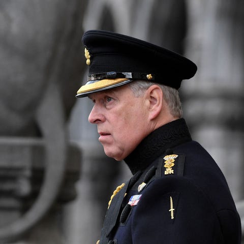 Prince Andrew attends a ceremony commemorating the