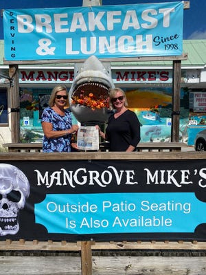 Becky Hill and Theresa Mathis enjoy breakfast at Mangrove Mike’s in beautiful Islamorada.