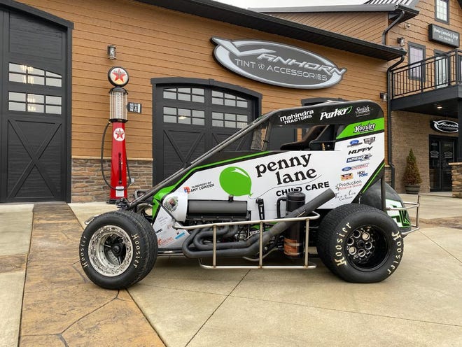 Pictured is the Penny Lane Child Care (owned by Heltonville native Andy Sipes and wife Kelly) Midget racer that Bedford's Jordan Kinser will drive in next week's Chili Bowl Nationals in Tulsa.