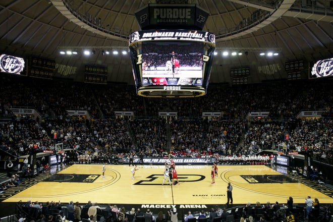 Inside Mackey Arena during the first half of an NCAA men's basketball game, Monday, Jan. 3, 2022 in West Lafayette.