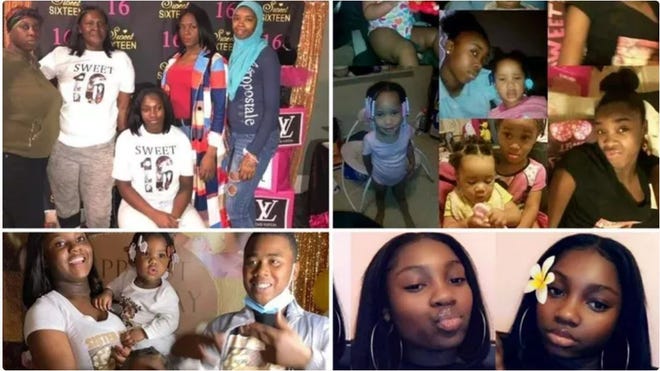 A photo collage created by the organizer of the official gofundme.com campaign for the victims of the rowhouse fire in Philadelphia. The fire killed 12, including eight children and two adult sisters.