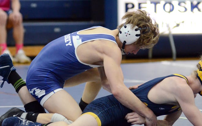 Petoskey's Trevor Swiss kept another strong season going with a 2-0 day and both wins coming by pin in Gaylord.