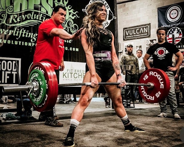 Lindsay Gray of Coshocton recently lifted 1,035 pounds total at a meet in Canton. It was the first time she competed in front of her parents. Gray is now training for her first strongman competition in April.