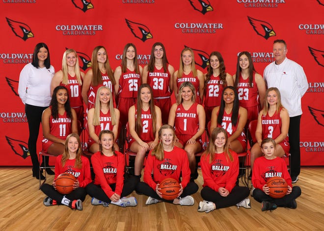 The Coldwater Cardinal girls basketball team routed long time rival Marshall Friday night in I-8 play
