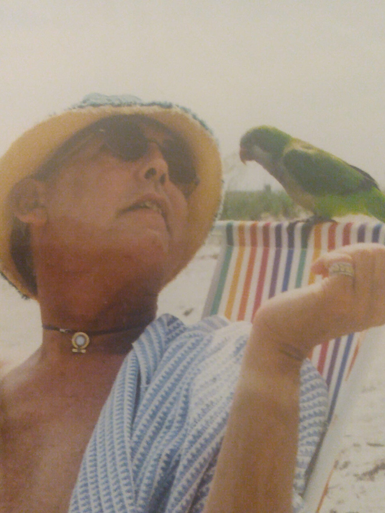 Peter Wien and his bird Barney.