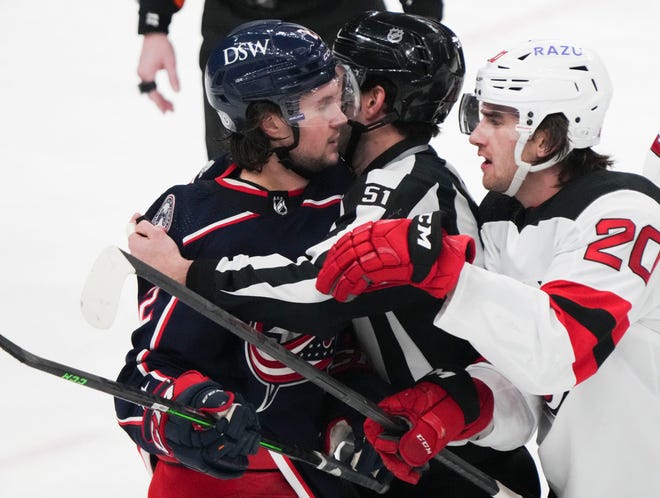 Blue Jackets defenseman Andrew Peeke has had the first two fights of his career this season.