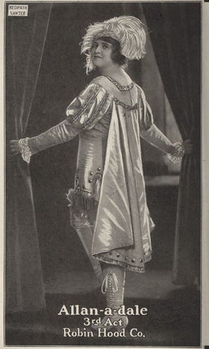 Emma Jean Arndt as Alan-A-Dale sang the show stopping number “O Promise Me” in May Valentine’s "Robin Hood" in Cheboygan in 1922.