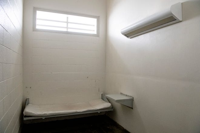 A cell in the Buncombe County Detention Facility December 2, 2021.