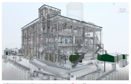 A rendering of the interior of the Passaic Valley Sewerage Commission's proposed power plant.