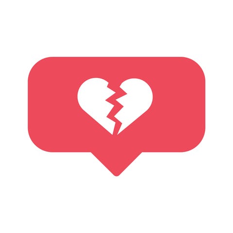 broken heart social network like concept vector il