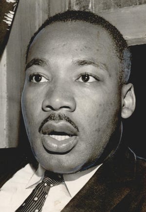 Martin Luther King Jr. was photographed on July 29, 1960, while visiting Oklahoma City.