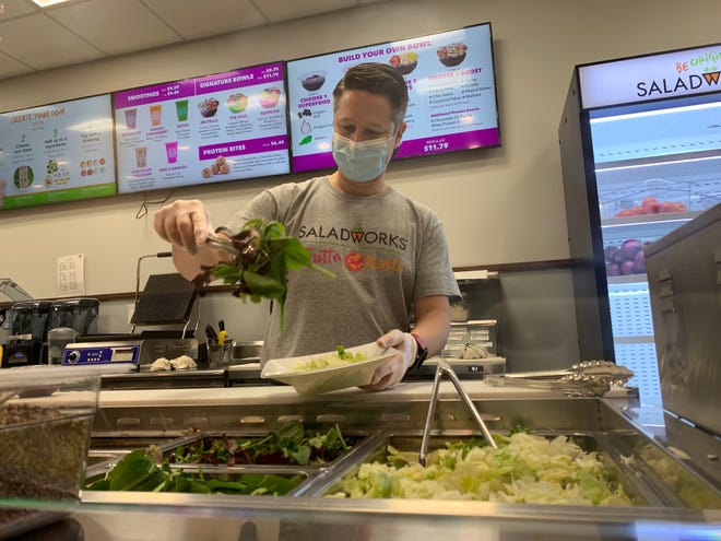 Saladworks and Frutta Bowls owner Justin Hiller at the new West Bloomfield fast-casual restaurant.