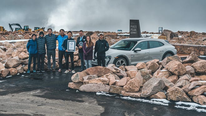 The Porsche engine team has set a Guinness World Record for largest change in elevation achieved in an electric vehicle, from Eagle Mine in Michigan to Pikes Peak in Colorado.