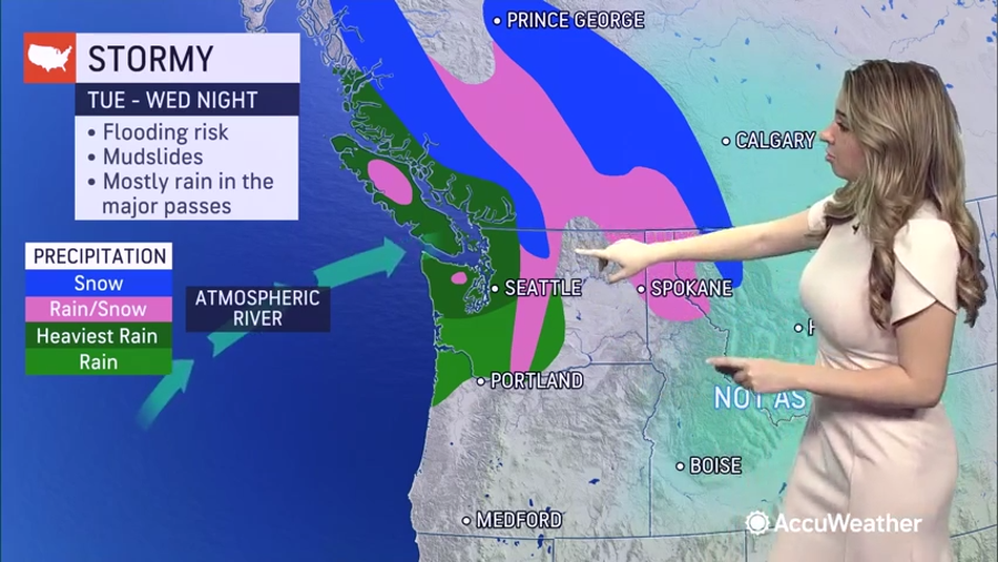 Days after record rainfall fell across the Northwest, an atmospheric river is bringing heavy rain and snow will return, bringing renewed flood risks with it.