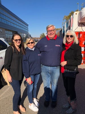 OSJL Philanthropic Communications Specialist Alison White, left, meets with Barbara Foley, vice president of Development at the Massachusetts Military Support Foundation; Don Cox, president of Massachusetts Military Support Foundation; and State Sen. Susan Moran (D-MA).