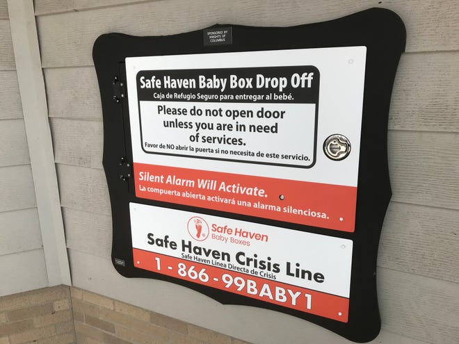 Newly installed Safe Haven Baby Box at South Bend Fire Station 11 on North Bendix Drive on Jan. 13, 2022.