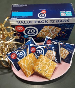 Low-calorie, high-fiber birthday cake bars pass the taste test but won't satisfy your cake craving.