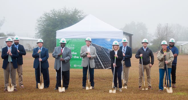 Officials of Talquin Electric Cooperative at Liberty County, home of the FL Solar D3 – Bristol location, one of three solar projects underway, on Jan. 13, 2021.